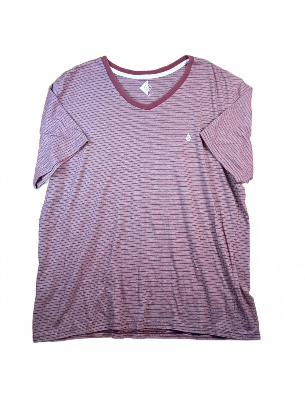 Volcom Men's Striped V-Neck T-Shirt XXL